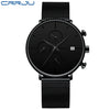 Image of CRRJU Mens Watches Luxury Sport Wrist Watch Unique Design Stainless Steel Auto Date Mesh Strap Men Fashion Casual Quartz Watches Shopping