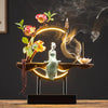 Image of Waterfall Backflow Incense Burner Ladies Incense Stick Holder Buddha Home Decoration Ceramic Burner Handmade Flower Censer Shopping