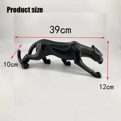 Black Panther Sculpture, Geometric Resin Leopard Statue, Wildlife Decor Gift, Craft Ornament Accessories, Home Decorati