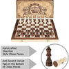 Image of 39CM Magnetic Wooden Chess Set 2 Extra Queens Folding Board, Handmade Portable Travel Chess Board Game Sets Beginner Chess Set Shopping