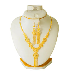 New 2020 Dubai Jewelry Set for Women Arabic Ethiopian Chain African Earrings  Gold Color Necklace Bridal Gift Shopping