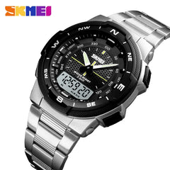 SKMEI Watch Men's Watch Fashion Sport Watches Stainless Steel Strap Mens Watches Stopwatch Chronograph Waterproof Wristwatch Men Shopping