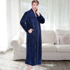 Image of Women Winter Extra Long Thick Warm Bath Robe Plus Size Zipper Luxury Flannel Peignoir Pregnant Bathrobe Men Coral Fleece Robes Shopping