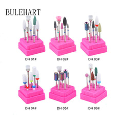 Combined Milling Cutters Set For Manicure , Ceramic Nail Drill Bits Kit Electric Removing Gel Polishing Tools Shopping