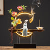 Image of Waterfall Backflow Incense Burner Ladies Incense Stick Holder Buddha Home Decoration Ceramic Burner Handmade Flower Censer Shopping