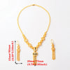 Image of New 2020 Dubai Jewelry Set for Women Arabic Ethiopian Chain African Earrings  Gold Color Necklace Bridal Gift Shopping