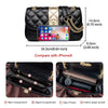 Image of FOXER Women Crossbody Bag Diamond Lattice Handbag Lady Armpit Shoulder Bag Girl's Split Leather Chain Strap Black Messenger Bags Shopping