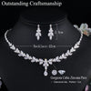 Image of CWWZircons Top African Cubic Zirconia Leaf Drop Women Party Wedding Necklace Bridal Jewelry Set Dubai Gold Color Jewellery T442 Shopping