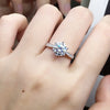 Image of 925 sterling silver Moissanite ring Classic style Round Cut Ring Single Row Diamond Engagement Anniversary Ring 1ct 2ct 3ct Shopping