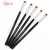 Image of Happy Makeup 5Pcs Black Eyebrow Inclined Flat Angled Brush Eyeliner Eyeshadow Eye Brow Makeup Tool Professional Women Cosmetic Shopping