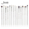 Image of Jessup Professional Makeup Brushes Set 15pcs Make up Brush Pearl White/Silver Tools kit Eye Liner Shader natural-synthetic hair Shopping