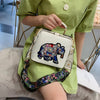 Image of Vintage Embroidery Elephant Bag Bags Wide Butterfly Strap PU Leather Women Shoulder Crossbody Bag Tote Women's Handbags Purses Shopping