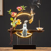 Image of Waterfall Backflow Incense Burner Ladies Incense Stick Holder Buddha Home Decoration Ceramic Burner Handmade Flower Censer Shopping