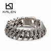 Image of KALEN Punk 20mm Chunky Link Chain Bracelet Men Stainless Steel Myterious Symbol Charm Bike Chain Biker Armband Male Jewelry Shopping