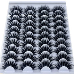 20 Pairs 18-25 mm 3d Mink Lashes Bulk Faux Thick Long Wispy Natural Mink Lashes Pack Short Wholesales Natural False Eyelashes Shopping