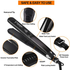 Steam Hair Straightener Ceramic Vapor Hair Curler Salon hair Flat Iron Hair Straightening Iron Curler Styler Hair Styling Tool