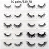 Image of 30/40/100/pairs Visofree Mink Eyelashes with Tray No Box Handmade Natural False Eyelashes Full Strip Lashes Reusable Long lashes Shopping