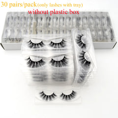 30/40/100/pairs Visofree Mink Eyelashes with Tray No Box Handmade Natural False Eyelashes Full Strip Lashes Reusable Long lashes Shopping