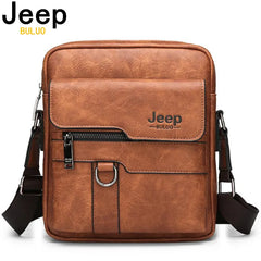 JEEP BULUO Man Leather Bag Shoulder Crossbody Bags For Men Cow Split Leather Male iPad Business Messenger Bag Drop Shipping Shopping