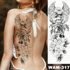 Image of Large Arm Sleeve Tattoo Japanese Wave Waterproof Temporary Tattoo Sticker Lily Peacock Men Full Tiger Fox Tatoo Body Art Women Shopping