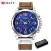 Image of CURREN Mens Watches Top Luxury Brand Waterproof Sport Wrist Watch Chronograph Quartz Military Genuine Leather Relogio Masculino Shopping