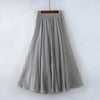 Image of High Quality Cotton Linen Maxi Skirt Womens Casual Elastic High Waist Pleated A-Line Beach Skirts Boho Saia Feminina Faldas Jupe Shopping