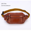 Image of Fashion Men Genuine Leather Fanny Bag for Phone Pouch Male Leather Messenger Bags Brand Fanny Pack Male Travel Waist Bag Men Shopping