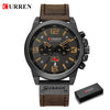 Image of CURREN Mens Watches Top Luxury Brand Waterproof Sport Wrist Watch Chronograph Quartz Military Genuine Leather Relogio Masculino Shopping