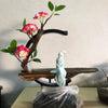 Image of Waterfall Backflow Incense Burner Ladies Incense Stick Holder Buddha Home Decoration Ceramic Burner Handmade Flower Censer Shopping