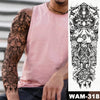 Image of Large Arm Sleeve Tattoo Japanese Wave Waterproof Temporary Tattoo Sticker Lily Peacock Men Full Tiger Fox Tatoo Body Art Women Shopping