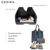 Image of CEZIRA Fashion Individual Design Shoulder Bag For Women Vegan Leather Tote Two Colors Reversible Ladies PU Hobo Coin Purse Femal Shopping