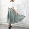 Image of High Quality Cotton Linen Maxi Skirt Womens Casual Elastic High Waist Pleated A-Line Beach Skirts Boho Saia Feminina Faldas Jupe Shopping