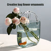 Image of Creative Clear Glass Vases Fish Tank Decoration Bubble Flower Handbag Bag Glass Jar For Table Centerpieces Floral Arrangement Shopping