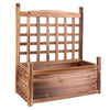 Image of Large Wood Planter Free Standing Plant Raised Bed with Trellis for Garden Yard Shopping