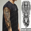 Image of Large Arm Sleeve Tattoo Japanese Wave Waterproof Temporary Tattoo Sticker Lily Peacock Men Full Tiger Fox Tatoo Body Art Women Shopping