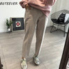 Image of BGTEEVER Winter Thicken Women Pencil Pants Wool Pants Female Autumn High Waist Loose Trousers Capris Soft Good Fabric Shopping