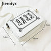 Image of JIEROTYX Letter Print Shoulder Bag Rock Designer Purse Female Small Crossbody Bag PU Leather Mini Ladies Punk Bag Crossbody Bag Shopping