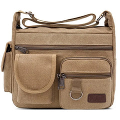 Canvas Messenger Bag for Men Vintage Water Resistant Waxed Crossbody bags Briefcase Padded Shoulder Bag for Male Handbag Shopping