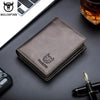 Image of BULLCAPTAIN Men's Genuine Leather Wallet New RFID Locomotive British Leisure Multi Card Bag Large Capacity Waist Leather Wallet Shopping