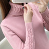 Image of Women Sweater Turtleneck Pullovers Autumn Winter Sweaters New 2023 Long Sleeves Thick Warm Female Sweater Khaki Shopping