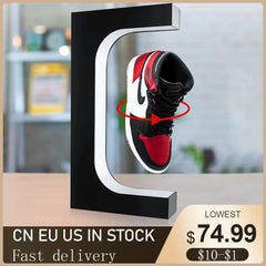 Magnetic Levitation Floating Shoe Display Stand Swivel Sneaker Stand LED Light Rotation for Advertising Store Collection Display Shopping