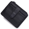 Image of BULLCAPTAIN Genuine Leather RFID Blocking Zipper Card Holder Credit Cart Wallet Mini Slim Wallet Card & Id Holders Man Business Shopping