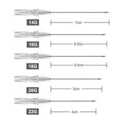 25/50/100PCS 14G/16G/18G/20G/22G Gauge Piercing Needles I.V Catheter Sterilised Body Piercing Tattoo Needles Sewing Needles