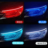 Image of 2pcs LED DRL Car Daytime Running Light Flexible Waterproof Strip Auto Headlights White Turn Signal Yellow Brake Flow Lights 12V Shopping