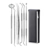 Image of 6Pcs Stainless Dental Tool Set Dentist Tooth Clean Hygiene Picks Mirror Kit Oral Health Tooth Cleaning Inspection Tartar Cleaner Shopping