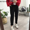 Image of BGTEEVER Winter Thicken Women Pencil Pants Wool Pants Female Autumn High Waist Loose Trousers Capris Soft Good Fabric Shopping