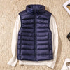 Image of New Women Sleeveless Women's Ultra Light Down Vests Slim Jacket Girl Gilet Lightweight Windproof Warm Waistcoat Portable Shopping