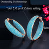 Image of CWWZircons Luxury Turkish Light Blue Cubic Zirconia Large Loop Hoop Earring for Women Fashion Statement Jewelry Brincos CZ883 Shopping