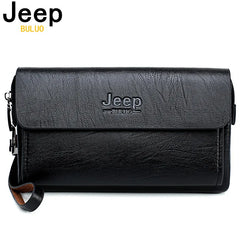 JEEP BULUO Famous Brand Men's Handbag Day Clutches Bags Luxury For Phone and Pen High Quality Spilt Leather Wallets Hand Bag Shopping