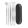 Image of 6Pcs Stainless Dental Tool Set Dentist Tooth Clean Hygiene Picks Mirror Kit Oral Health Tooth Cleaning Inspection Tartar Cleaner Shopping